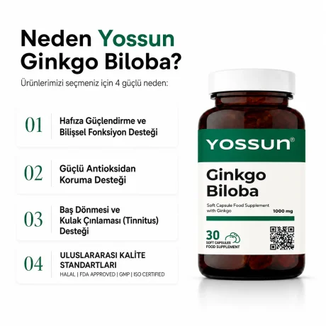 Yossun Ginkgo Biloba Ginkgo İçeren Yumuşak Kapsül Takviye Edici Gıda