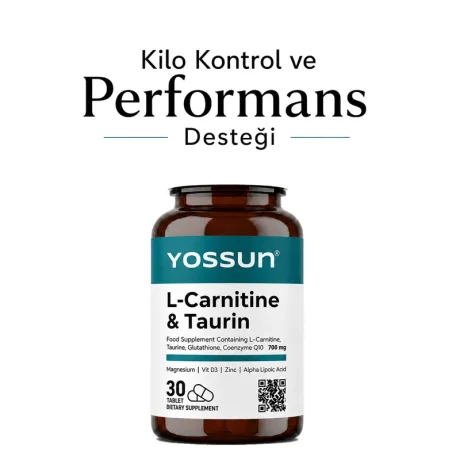 Yossun L-Karnitin & Taurin Glutatyon ve Koenzim Q10 İçeren Tablet Takviye Edici Gıda