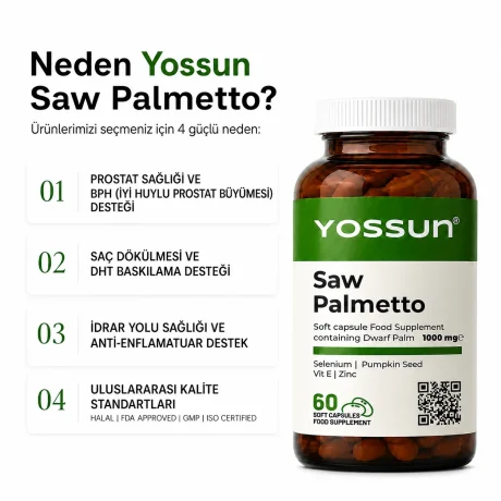 Yossun Saw Palmetto Cüce Palmiye Ekstresi Içeren Takviye Edici Gıda Yossun Saw Palmetto Cüce Palmiye Ekstresi Içeren Takviye Edici Gıda
