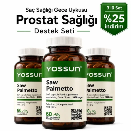 Yossun Saw Palmetto - 3'lü Avantajlı Set